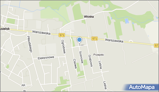 Nasielsk, Jaworowa, mapa Nasielsk