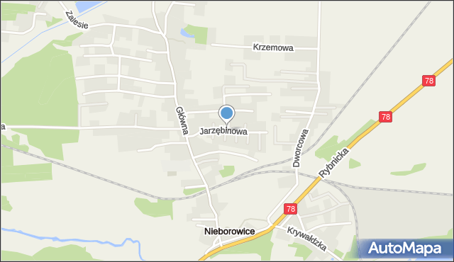 Nieborowice, Jarzębinowa, mapa Nieborowice