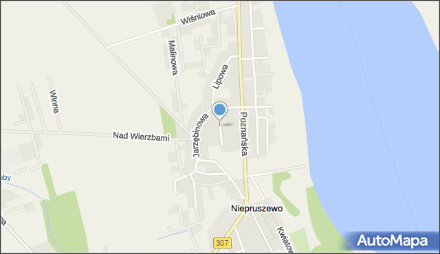 Niepruszewo, Jaśminowa, mapa Niepruszewo