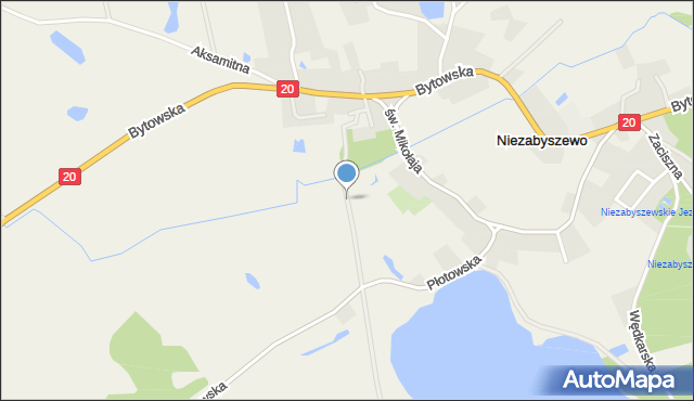 Niezabyszewo, Jaskółcza, mapa Niezabyszewo