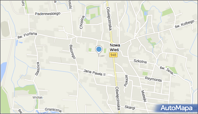 Nowa Wieś gmina Kęty, Jagiellońska, mapa Nowa Wieś gmina Kęty