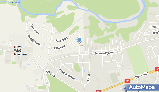 Nowa Wieś Rzeczna, Jaśminowa, mapa Nowa Wieś Rzeczna