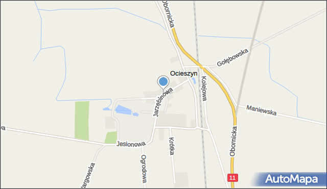 Ocieszyn, Jarzębinowa, mapa Ocieszyn