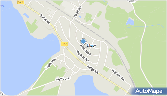 Olsztyn, Jagodowa, mapa Olsztyna