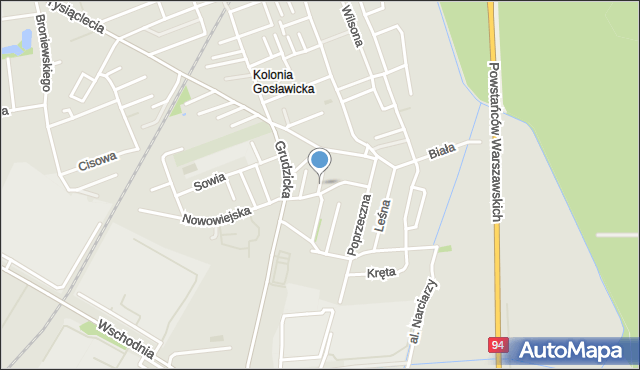 Opole, Jastrzębia, mapa Opola