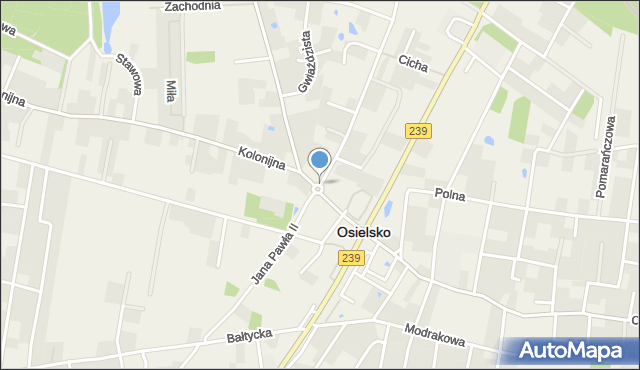 Osielsko, Jana Pawła II, mapa Osielsko