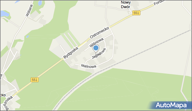 Ostromecko, Jagodowa, mapa Ostromecko