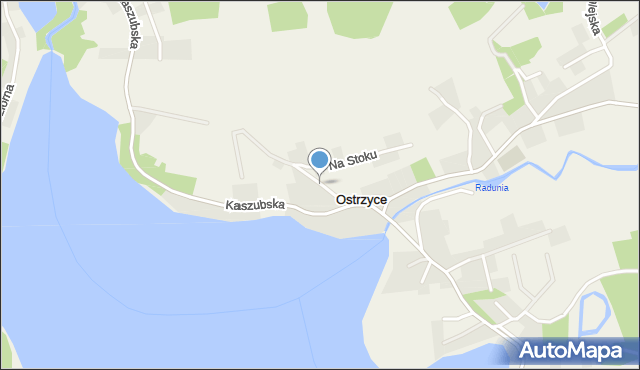 Ostrzyce gmina Somonino, Jastrzębia, mapa Ostrzyce gmina Somonino