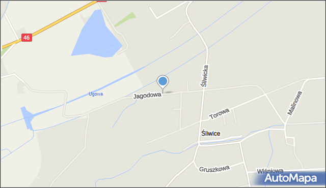 Otmuchów, Jagodowa, mapa Otmuchów