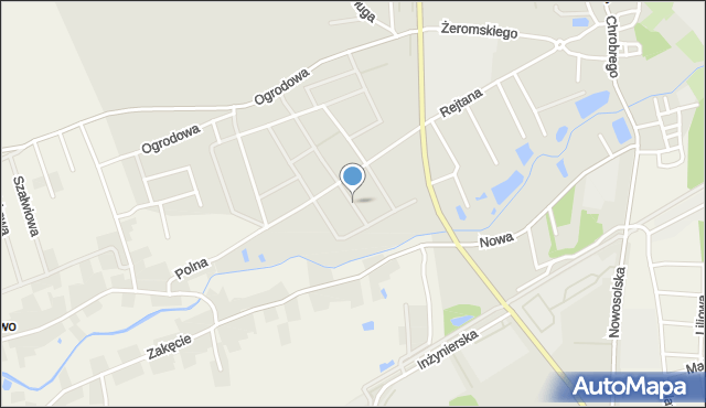 Otyń, Jarzębinowa, mapa Otyń