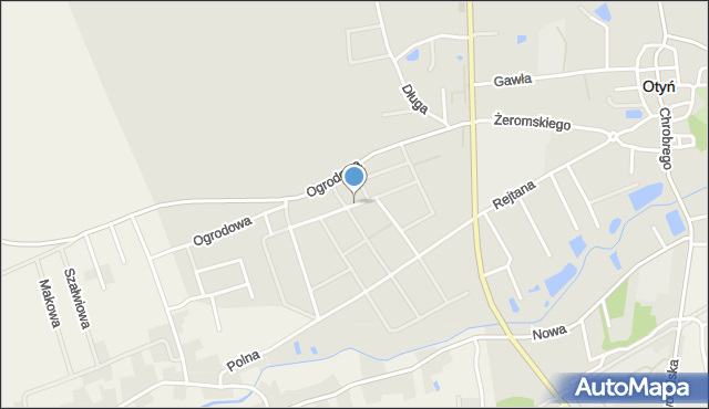 Otyń, Jaśminowa, mapa Otyń