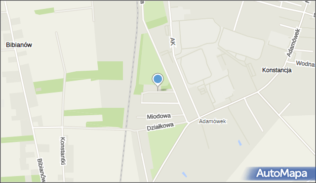 Ozorków, Jabłoniowa, mapa Ozorków