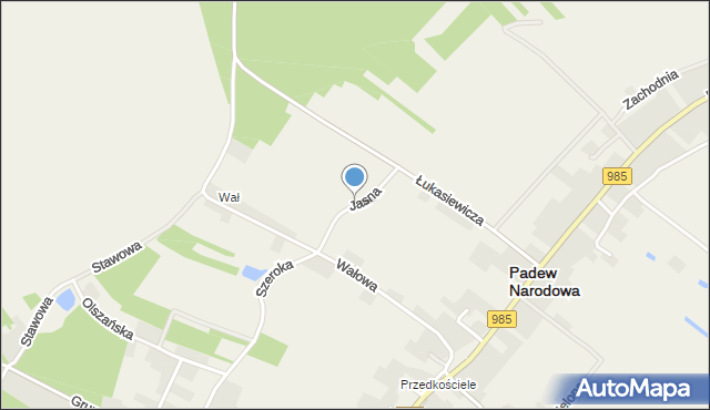 Padew Narodowa, Jasna, mapa Padew Narodowa