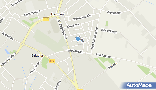 Parczew, Jaworowa, mapa Parczew