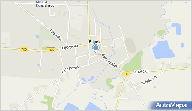 Piątek powiat łęczycki, Jana Pawła II, mapa Piątek powiat łęczycki