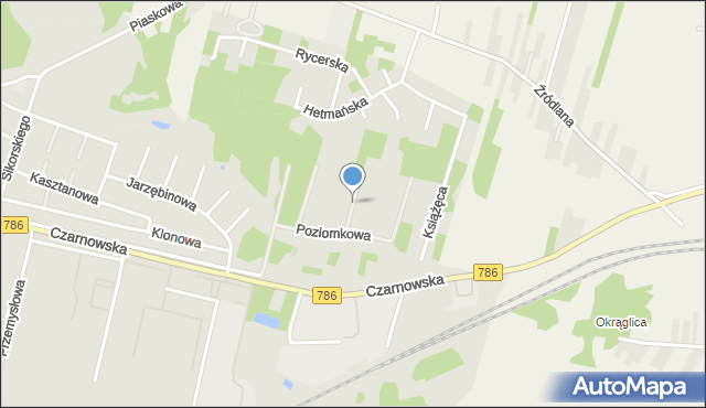 Piekoszów, Jagodowa, mapa Piekoszów