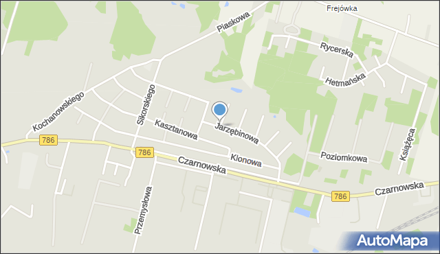 Piekoszów, Jarzębinowa, mapa Piekoszów