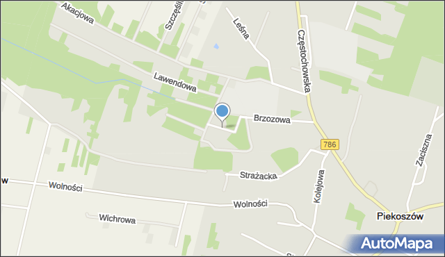 Piekoszów, Jaśminowa, mapa Piekoszów