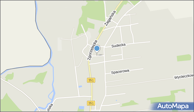 Pieńsk, Jaśminowa, mapa Pieńsk