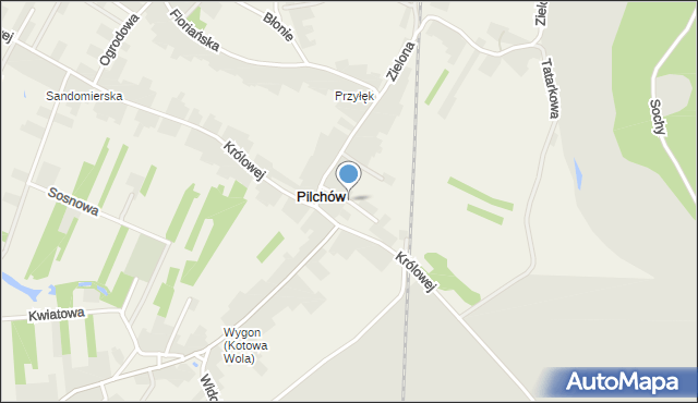 Pilchów, Jaśminowa, mapa Pilchów