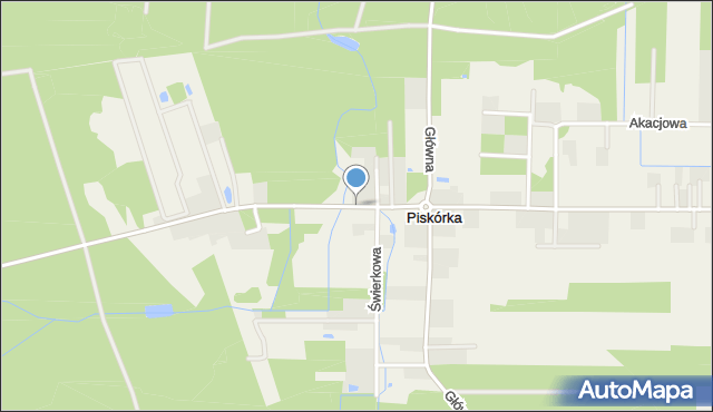 Piskórka, Jagodowa, mapa Piskórka