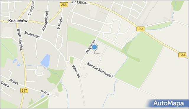 Podbrzezie Dolne, Jarzębinowa, mapa Podbrzezie Dolne