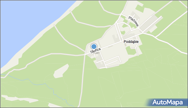 Poddąbie, Jałowcowa, mapa Poddąbie