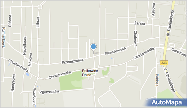 Polkowice, Jaskrowa, mapa Polkowice