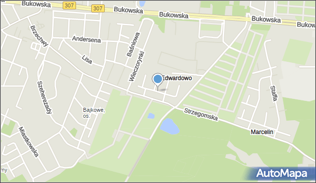 Poznań, Jachowicza Stanisława, mapa Poznania