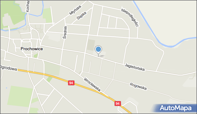 Prochowice, Jagiellońska, mapa Prochowice