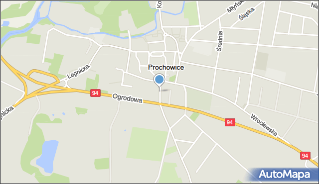 Prochowice, Jaworowska, mapa Prochowice