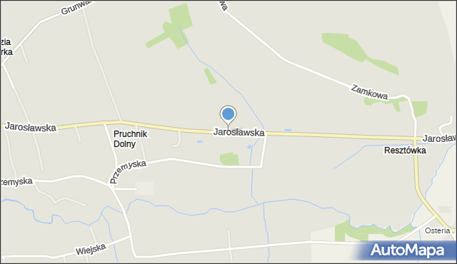 Pruchnik powiat jarosławski, Jarosławska, mapa Pruchnik powiat jarosławski