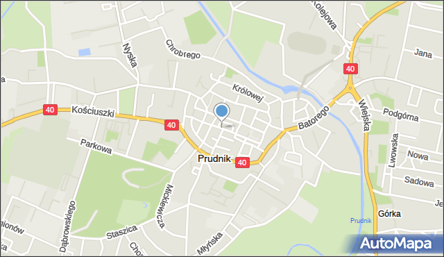 Prudnik, Jagiellońska, mapa Prudnik