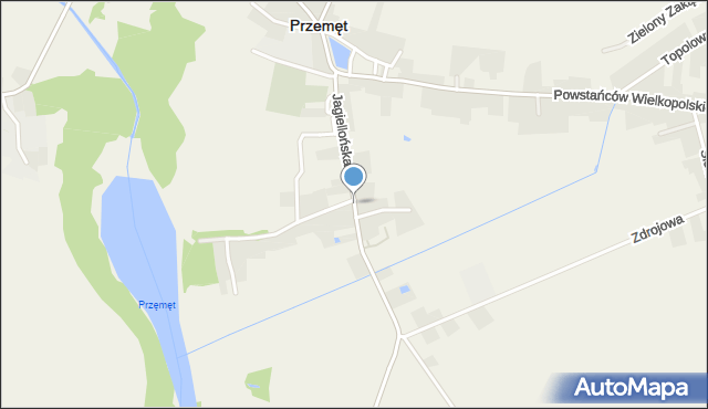 Przemęt, Jagiellońska, mapa Przemęt