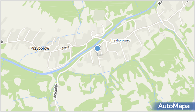 Przyborów gmina Jeleśnia, Jaworowa, mapa Przyborów gmina Jeleśnia