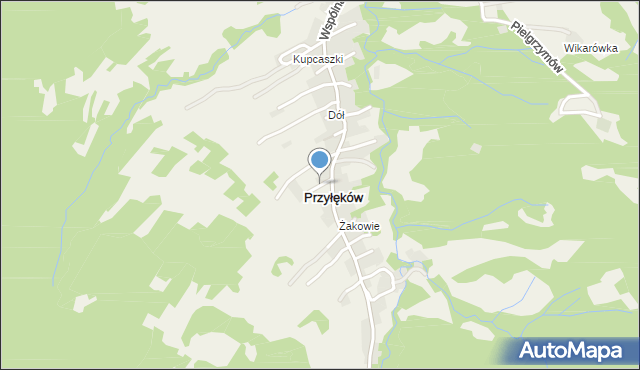 Przyłęków, Jałowcowa, mapa Przyłęków