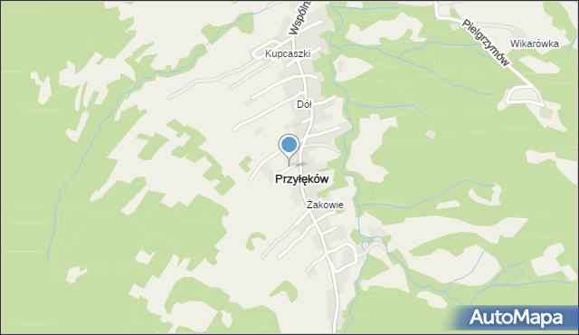 Przyłęków, Jałowcowa, mapa Przyłęków