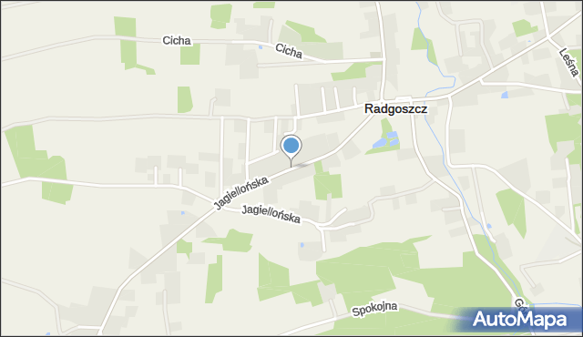 Radgoszcz powiat dąbrowski, Jagiellońska, mapa Radgoszcz powiat dąbrowski