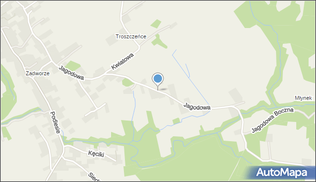 Radziszów, Jagodowa, mapa Radziszów