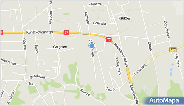 Sandomierz, Jaśminowa, mapa Sandomierza