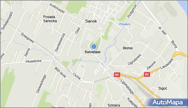 Sanok, Jagiellońska, mapa Sanok