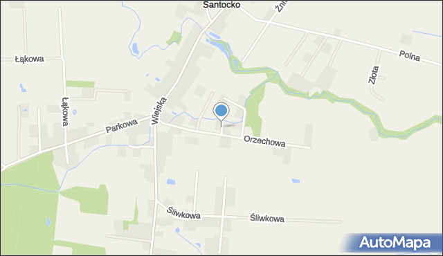 Santocko, Jabłoniowa, mapa Santocko