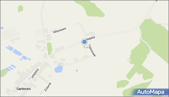 Santocko, Jaworowa, mapa Santocko