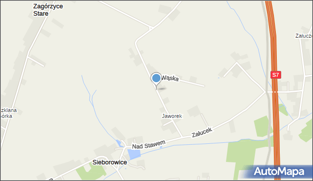 Sieborowice, Jaworek, mapa Sieborowice