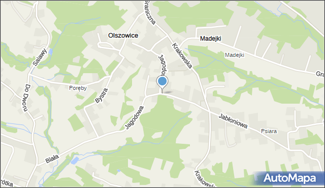 Siepraw, Jagodowa, mapa Siepraw