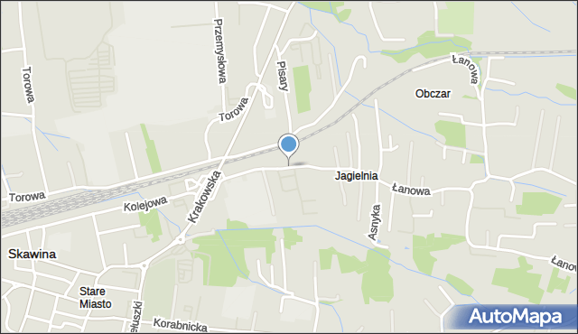 Skawina, Jagielnia, mapa Skawina