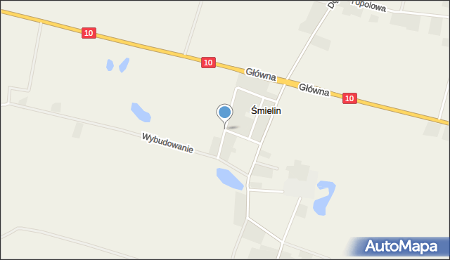 Śmielin, Jarzębinowa, mapa Śmielin