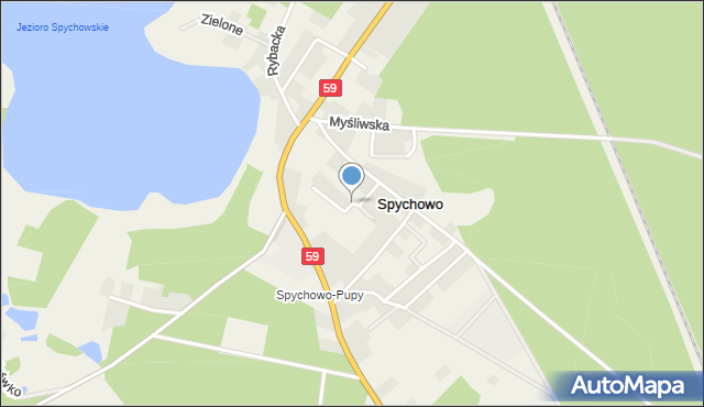 Spychowo, Jagienki, mapa Spychowo