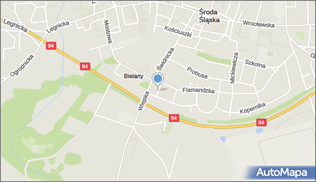 Środa Śląska, Jana ze Środy, mapa Środa Śląska