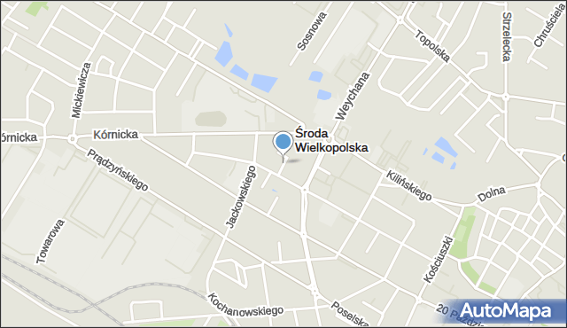 Środa Wielkopolska, Janickiego, ks., mapa Środa Wielkopolska